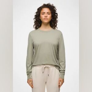 prAna Everyday Vintage Washed Long Sleeve Tee Juniper Green L